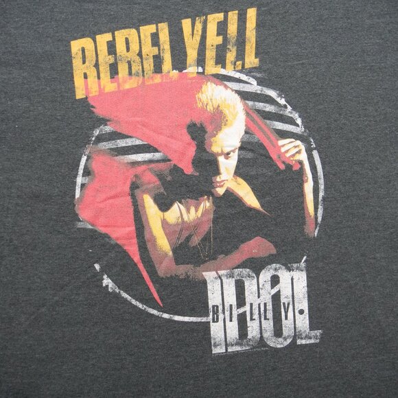 Billy Idol Rebel Yell Shirt Mens Extra Large Gray Rock Tour Album Cover New * - Picture 2 of 13